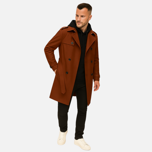 Men's Trench Coat - Classic Trench Coat Jacket
