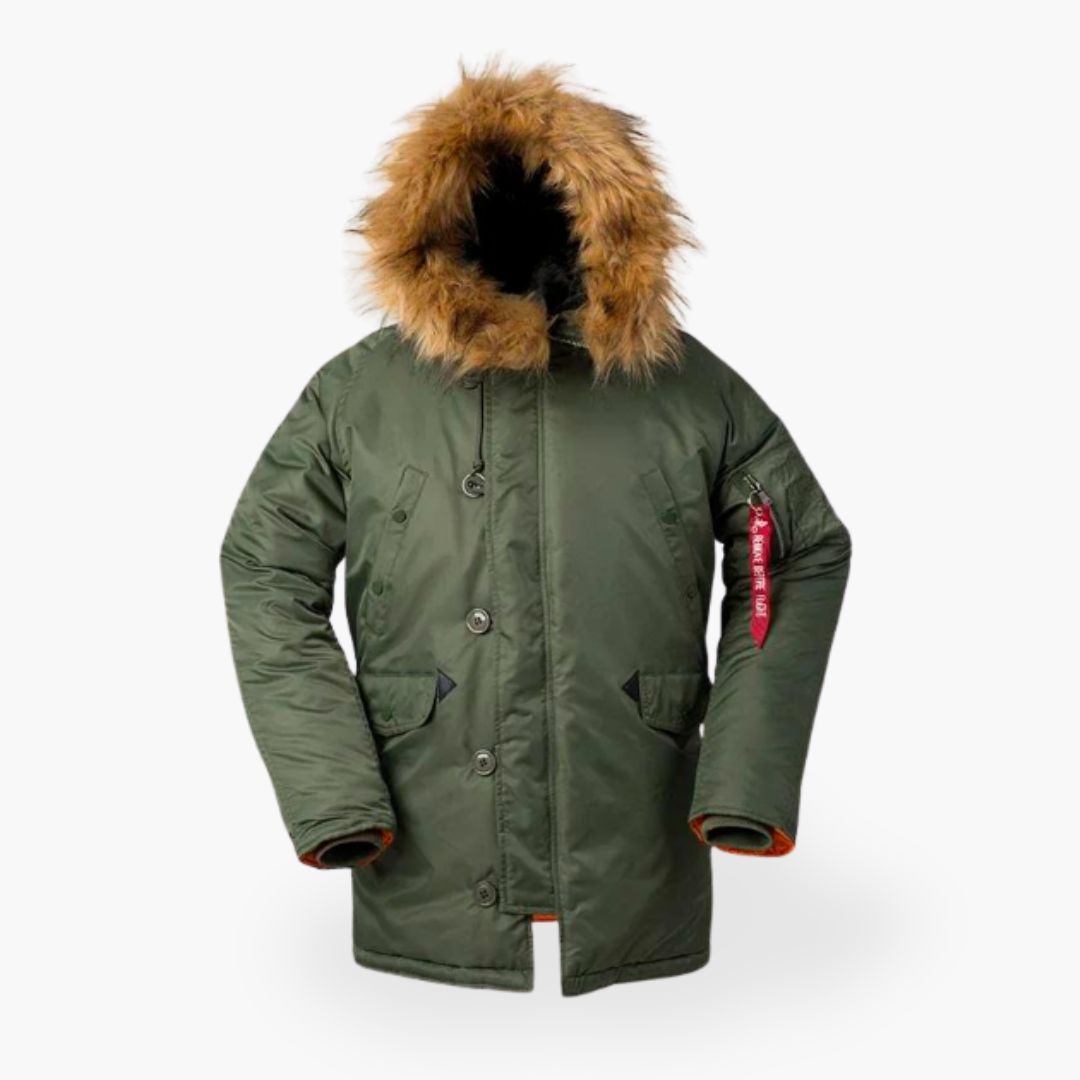 Men's Warm Parka with Collar