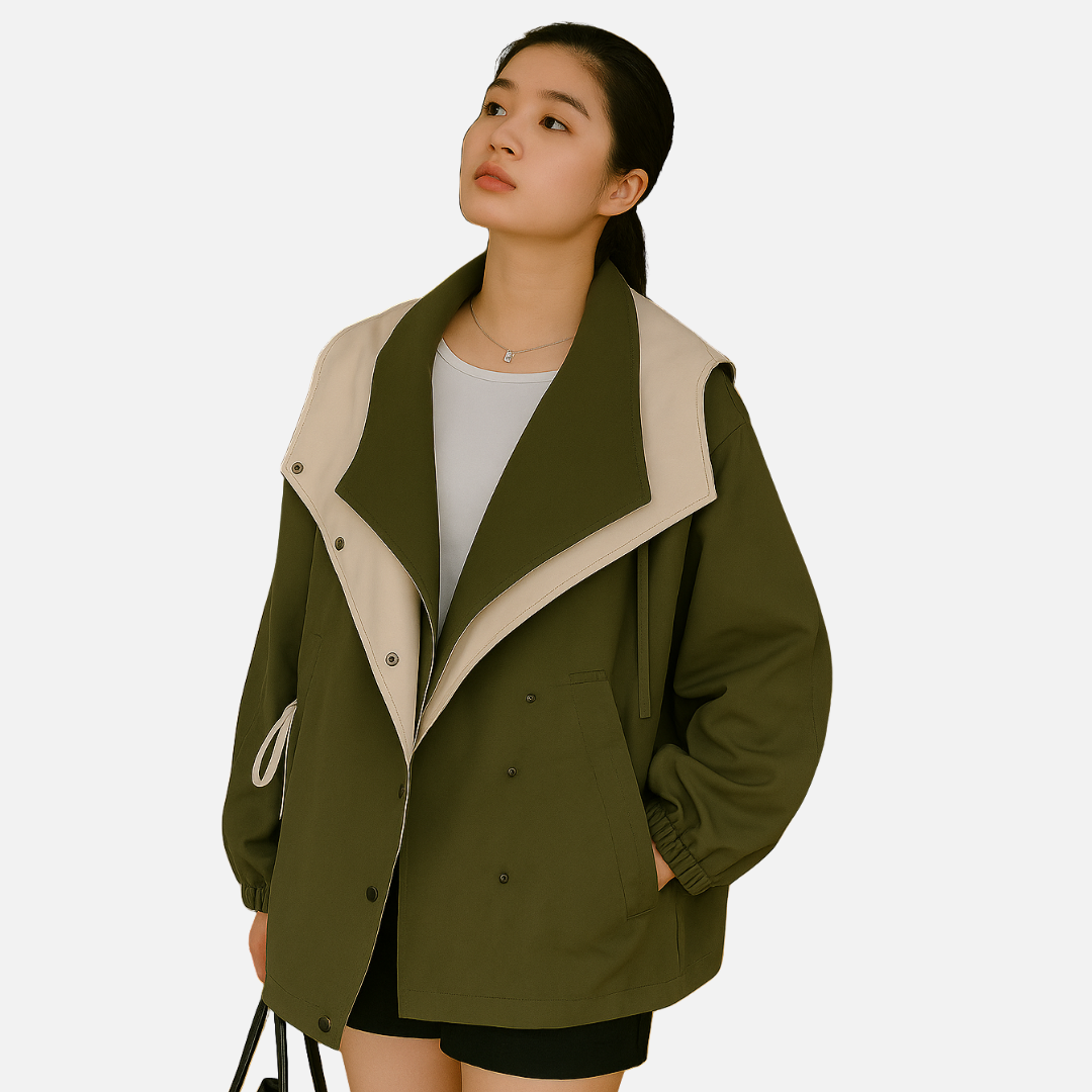 Women’s Two-Layer Jacket - Short Trench Coat
