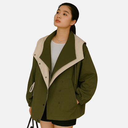 Women’s Two-Layer Jacket - Short Trench Coat