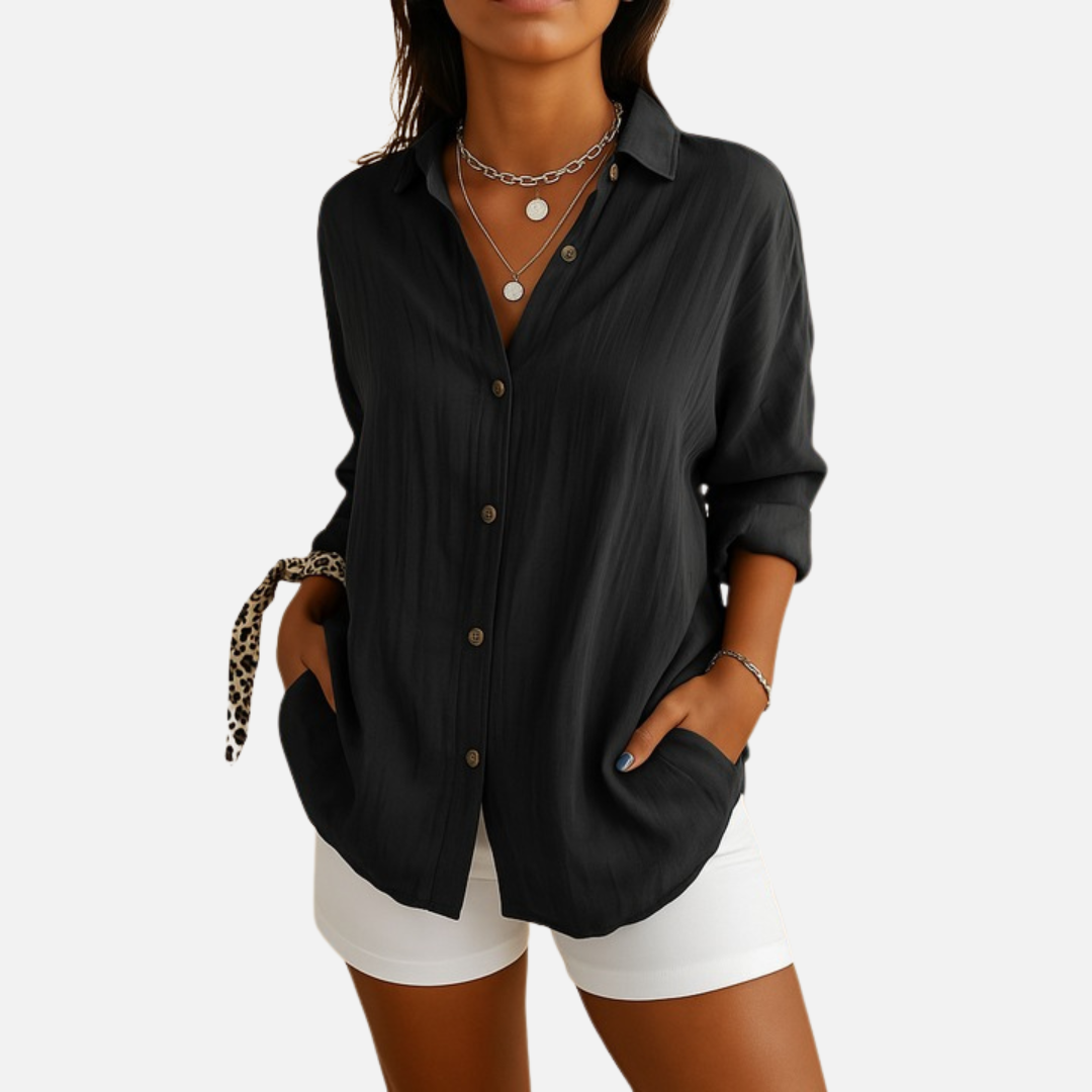 Women's Breathable Linen Button Up Shirt
