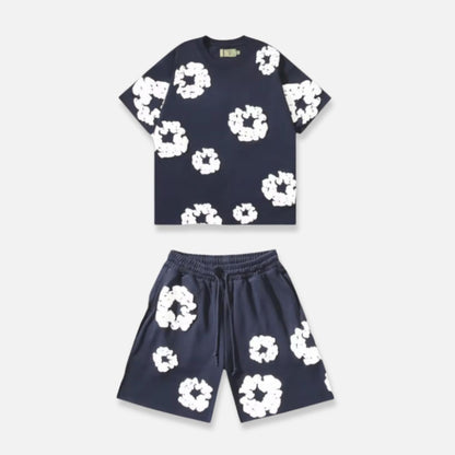 Men’s Floral Wreath Short Outfit - Cotton Short Outfit Set