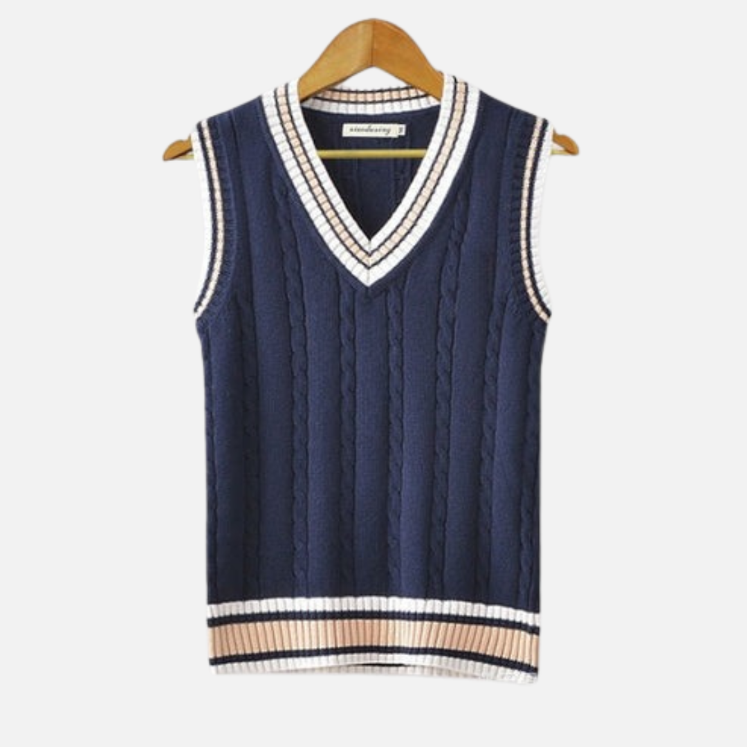 Men’s Old Money Sleeveless Vest - Knitted Pullover