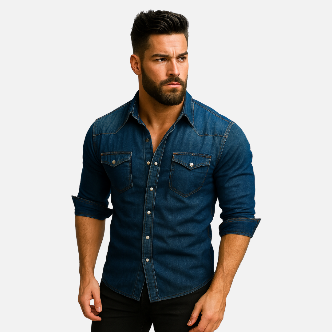 Men’s Denim Shirt – Casual Button Denim Shirt