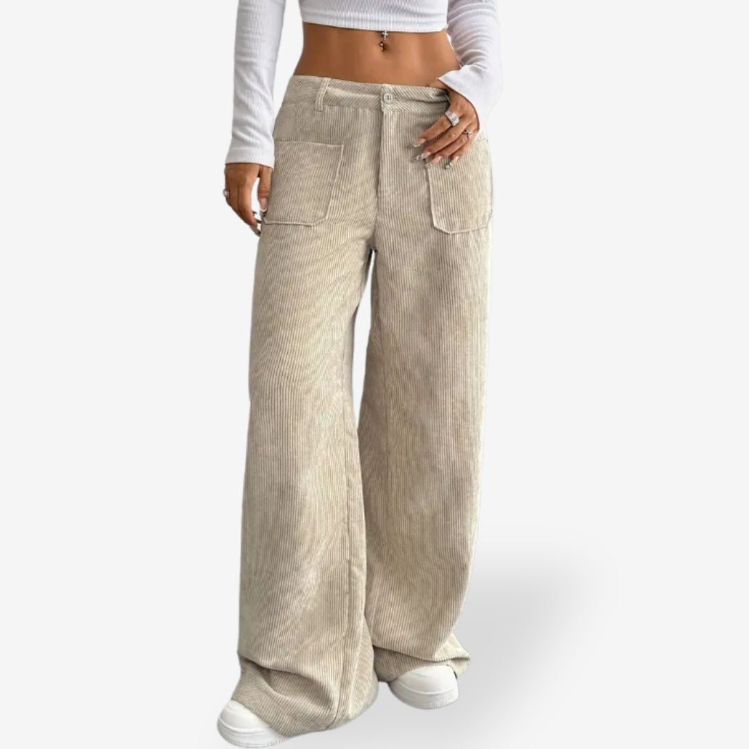 Wide-Leg Flair Fit Women's Trousers