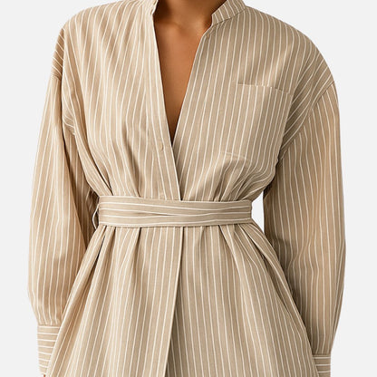 Women's Pleated Tailored Blazer - Belted Blazer