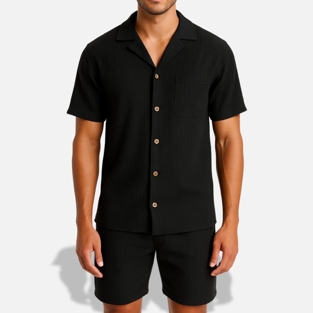 Linen Shirt & Shorts Set for Men – Breathable Summer Outfit