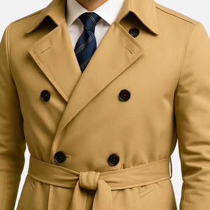 Men's Long Trench Coat - Insulated Trenchcoat Jacket