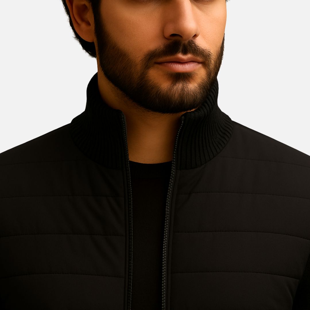 Men's Classic Elegant Jacket - Stand-Up Collar Coat