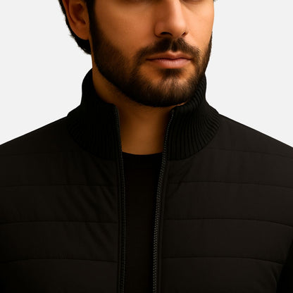 Men's Classic Elegant Jacket - Stand-Up Collar Coat