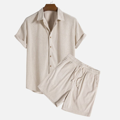 Men's Old Money Outfit - 2-Piece Shirt & Shorts Set