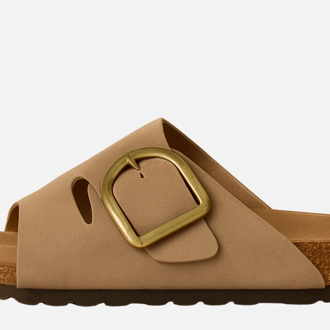 Women's Suede Slippers - Open Suede Sandals