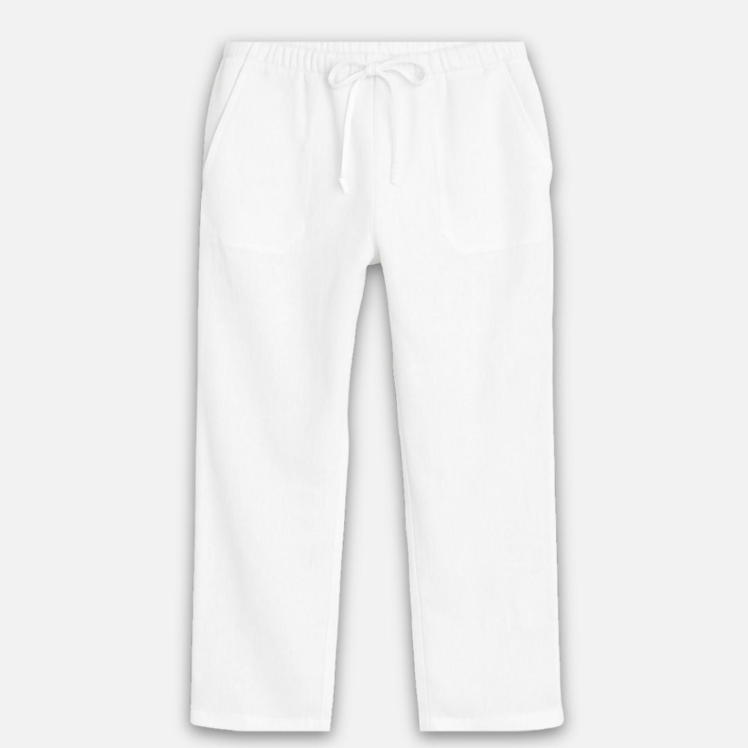 Men's Long Linen Trousers - Leisure Pants