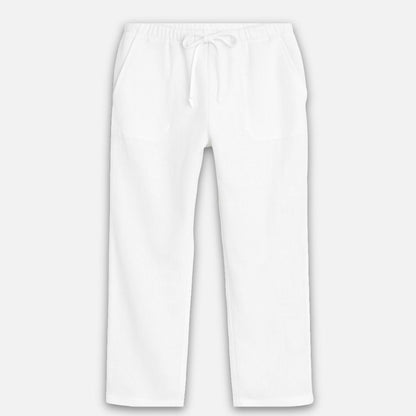 Men's Long Linen Trousers - Leisure Pants
