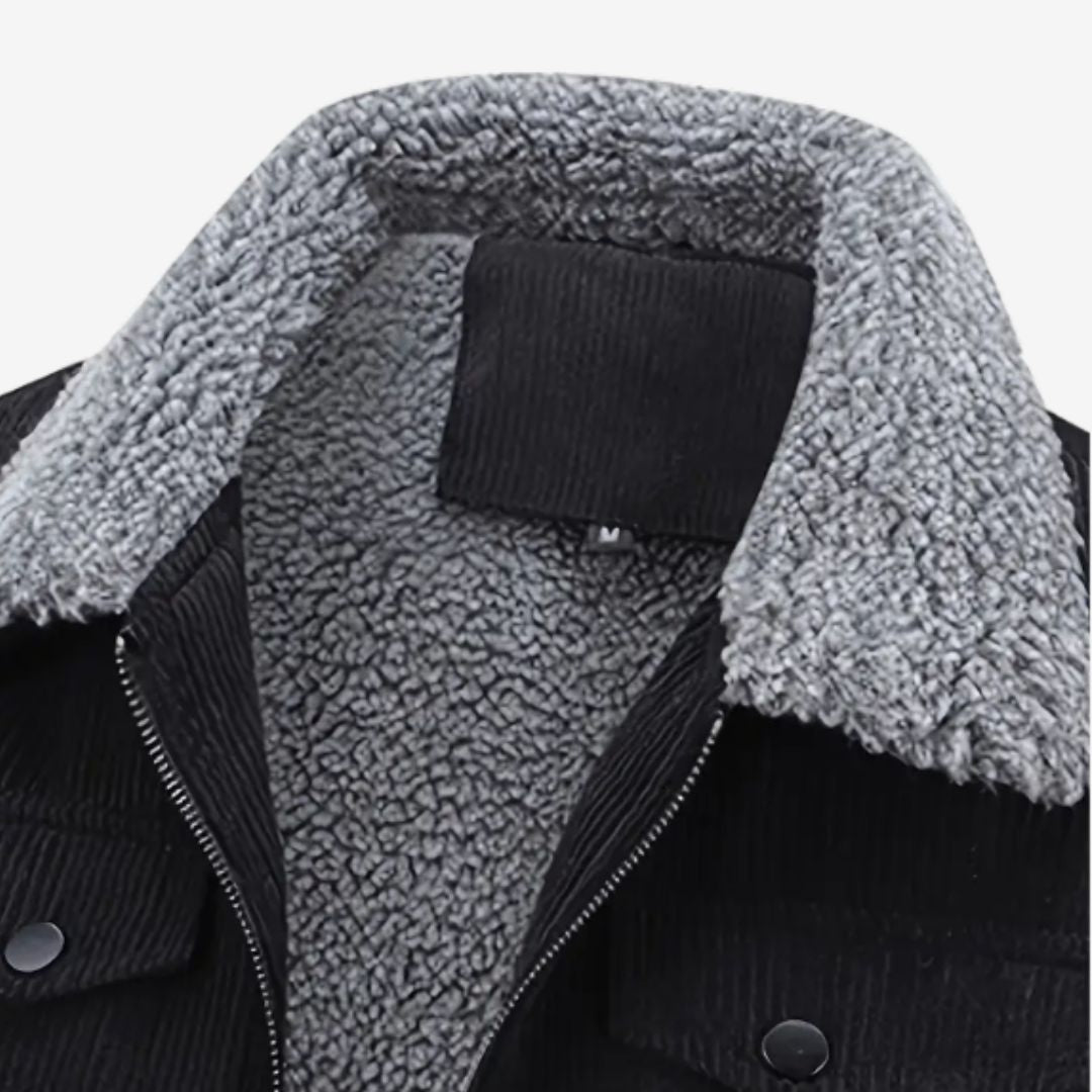 Warm Men’s Wool Coat with Wool Collar