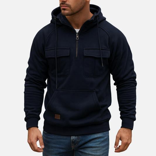 Men's Utility Hoodie - Warm Zipped Hoodie