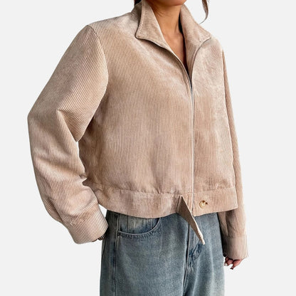 Women's Corduroy Jacket - Zipped Cardigan