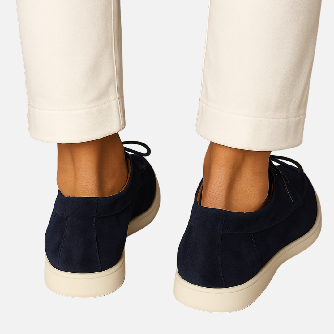 Men’s Suede Loafers with Laces – Classic Lace-Up Dress Shoes in Suede