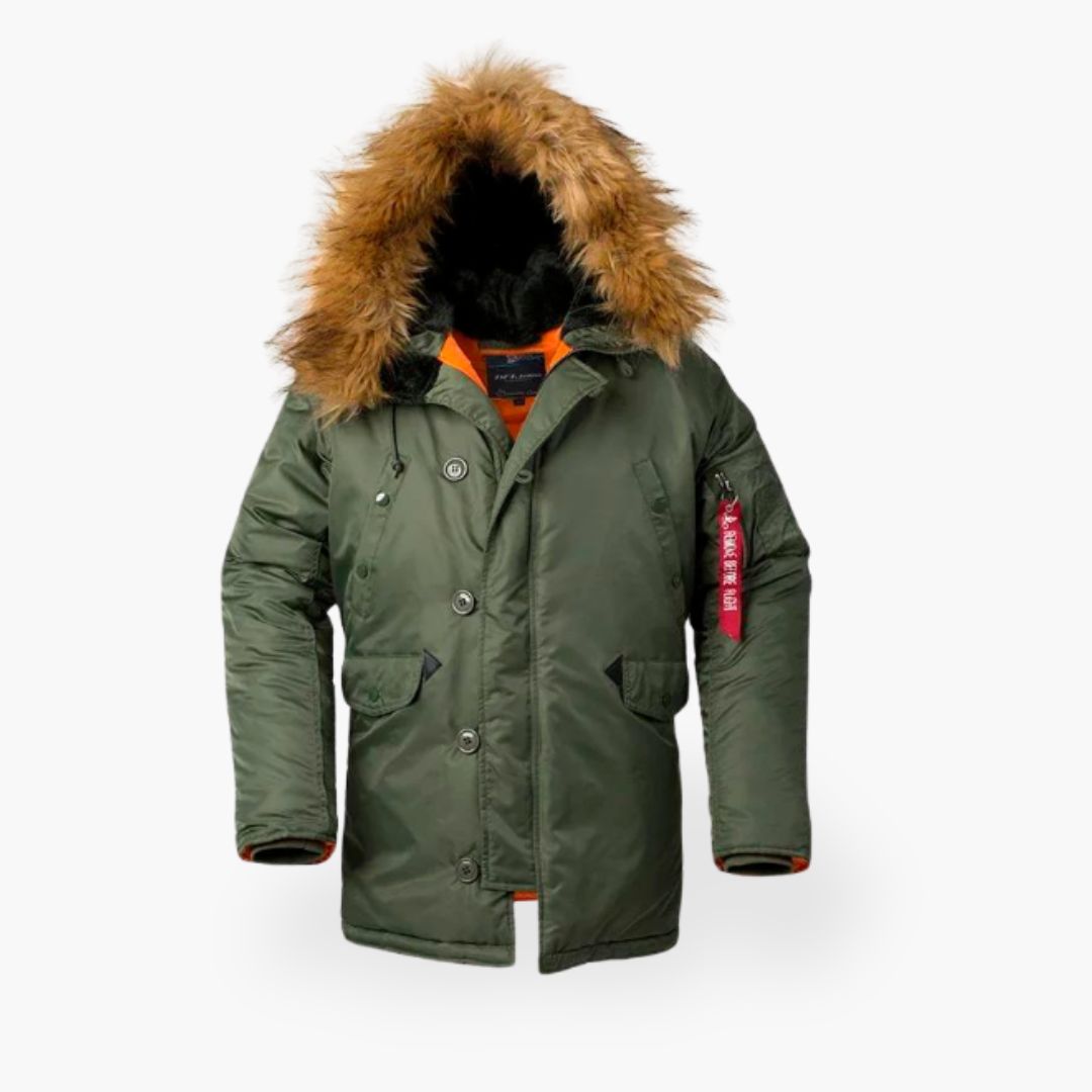 Men's Warm Parka with Collar