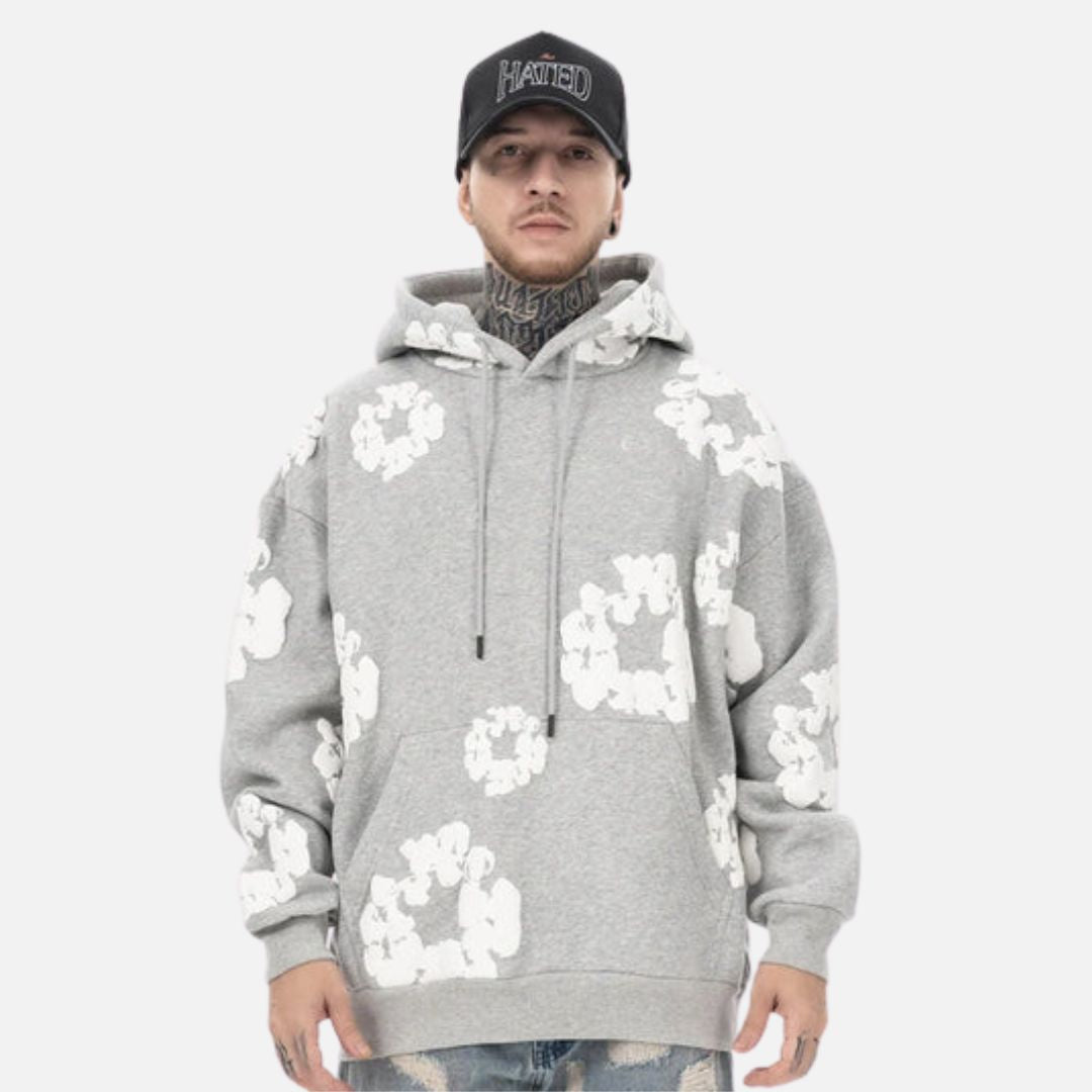 Men's Floral Hoodie - Comfortable Floral Warm Hoodie