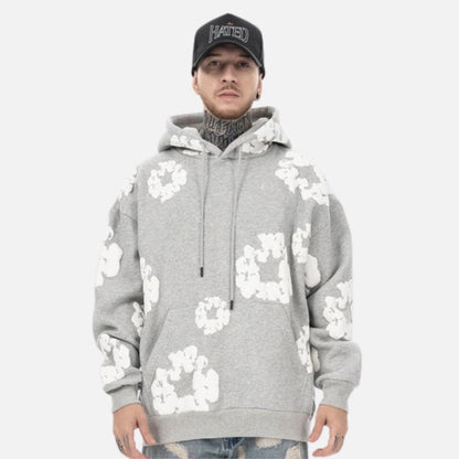 Men's Floral Hoodie - Comfortable Floral Warm Hoodie