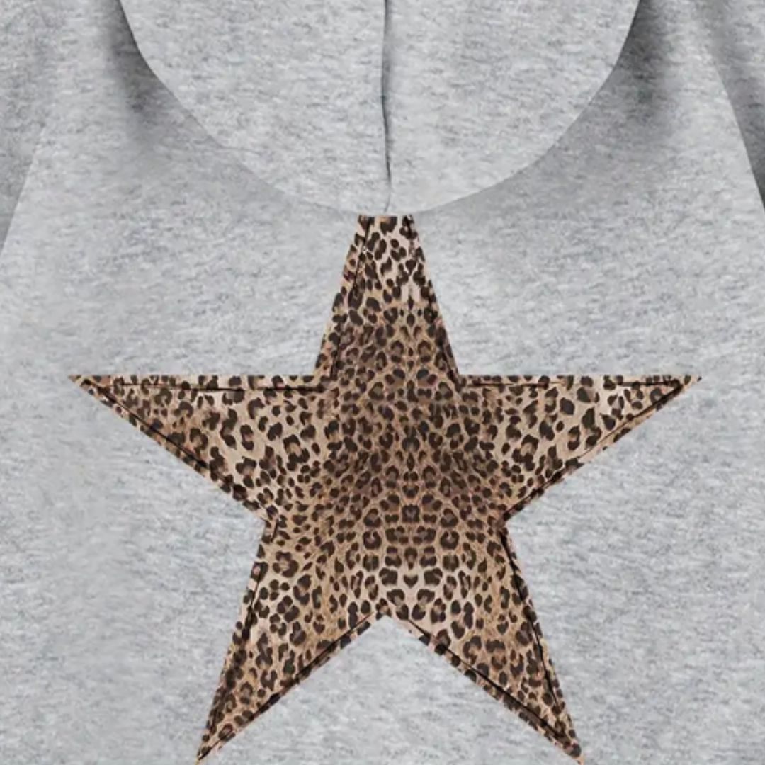 Women’s Warm Hoodie with Leopard Star