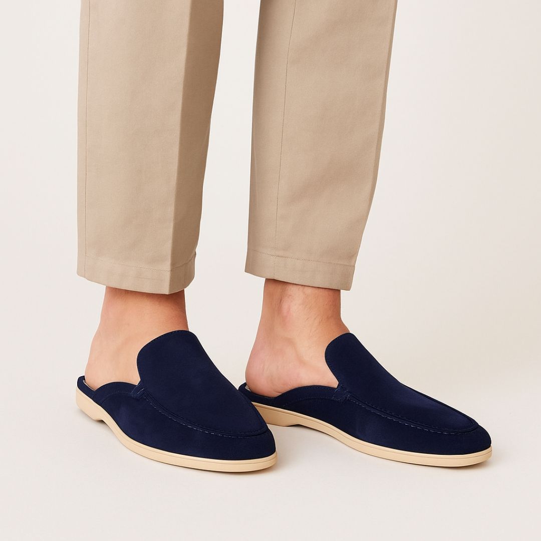 Men's Suede Mules - Old Money Slip-On Sandals