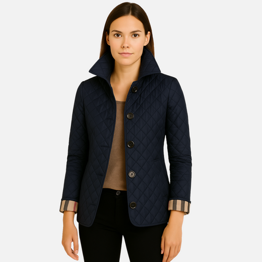 Women's Quilted Button-Up Jacket - Smart Blazer