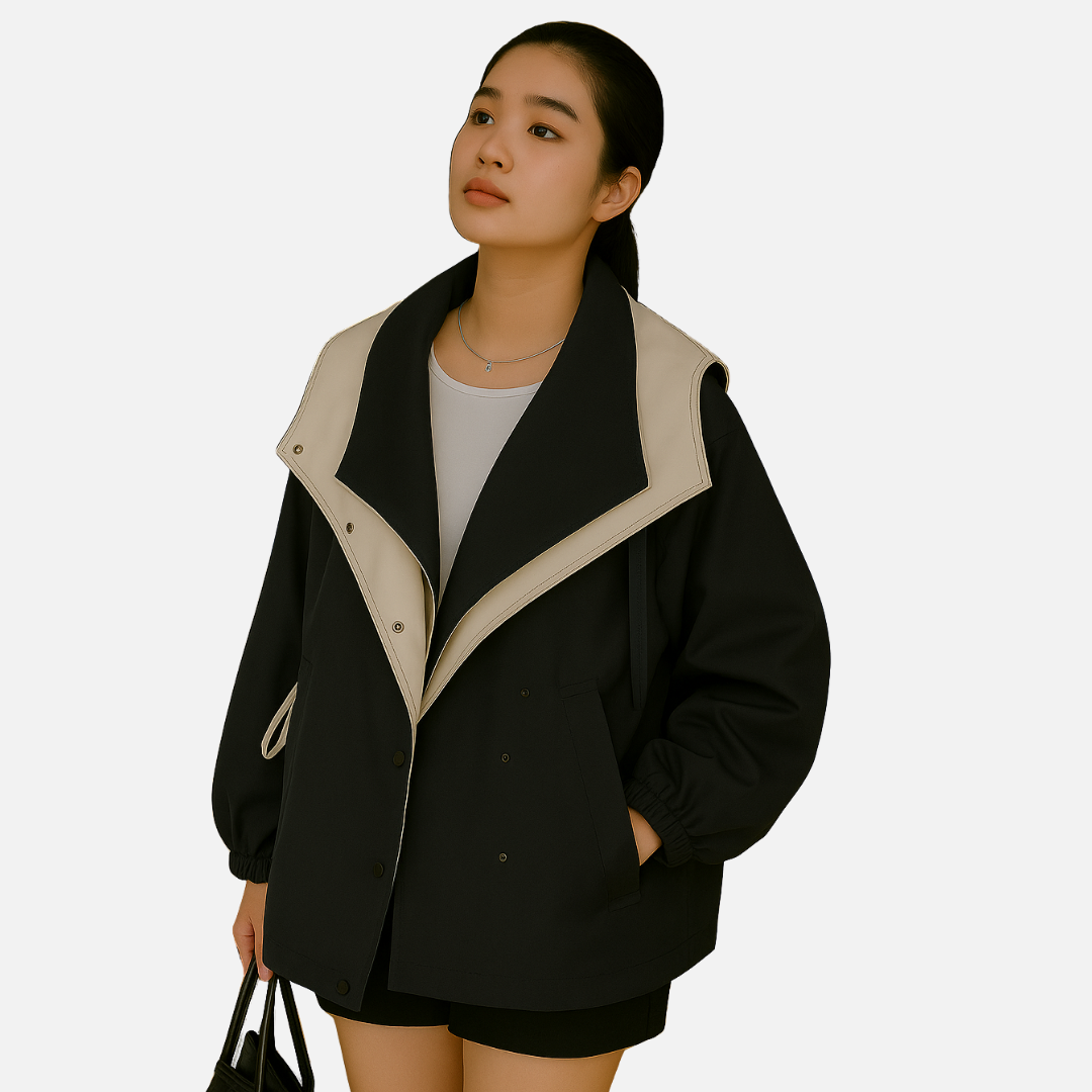 Women’s Two-Layer Jacket - Short Trench Coat
