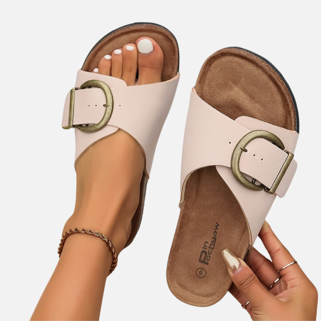 Women's Suede Slippers - Open Suede Sandals