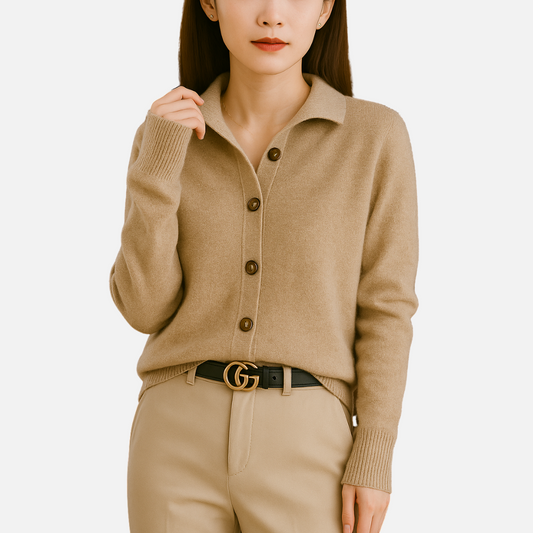 Women’s Elegant Cashmere Cardigan – Soft Button-Up Knit Jacket