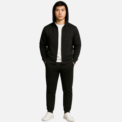 Men’s Luxury Zip-Up Tracksuit – 2-Piece Smart Casual Outfit