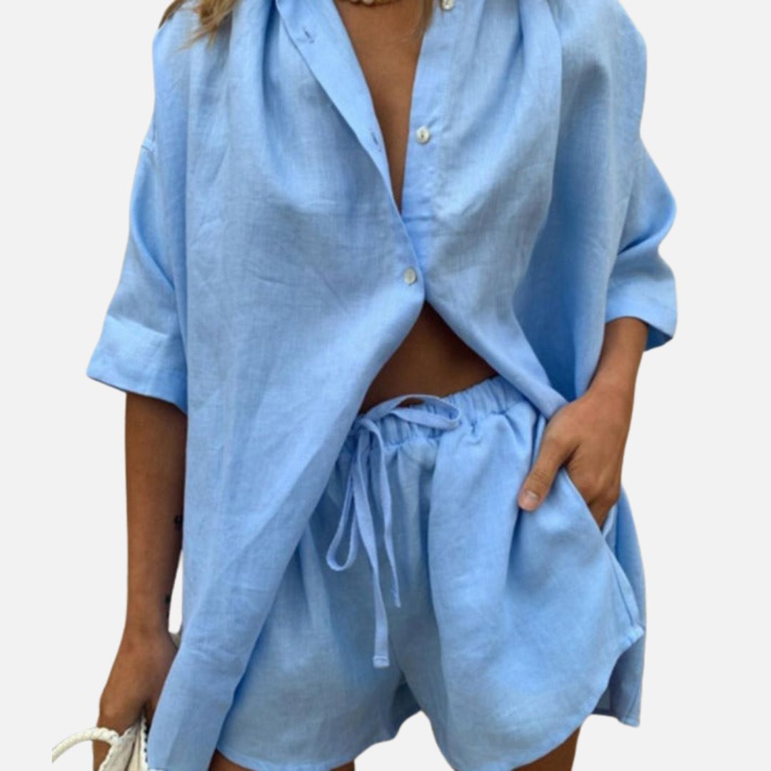 Women's Breathable Linen Outfit Set