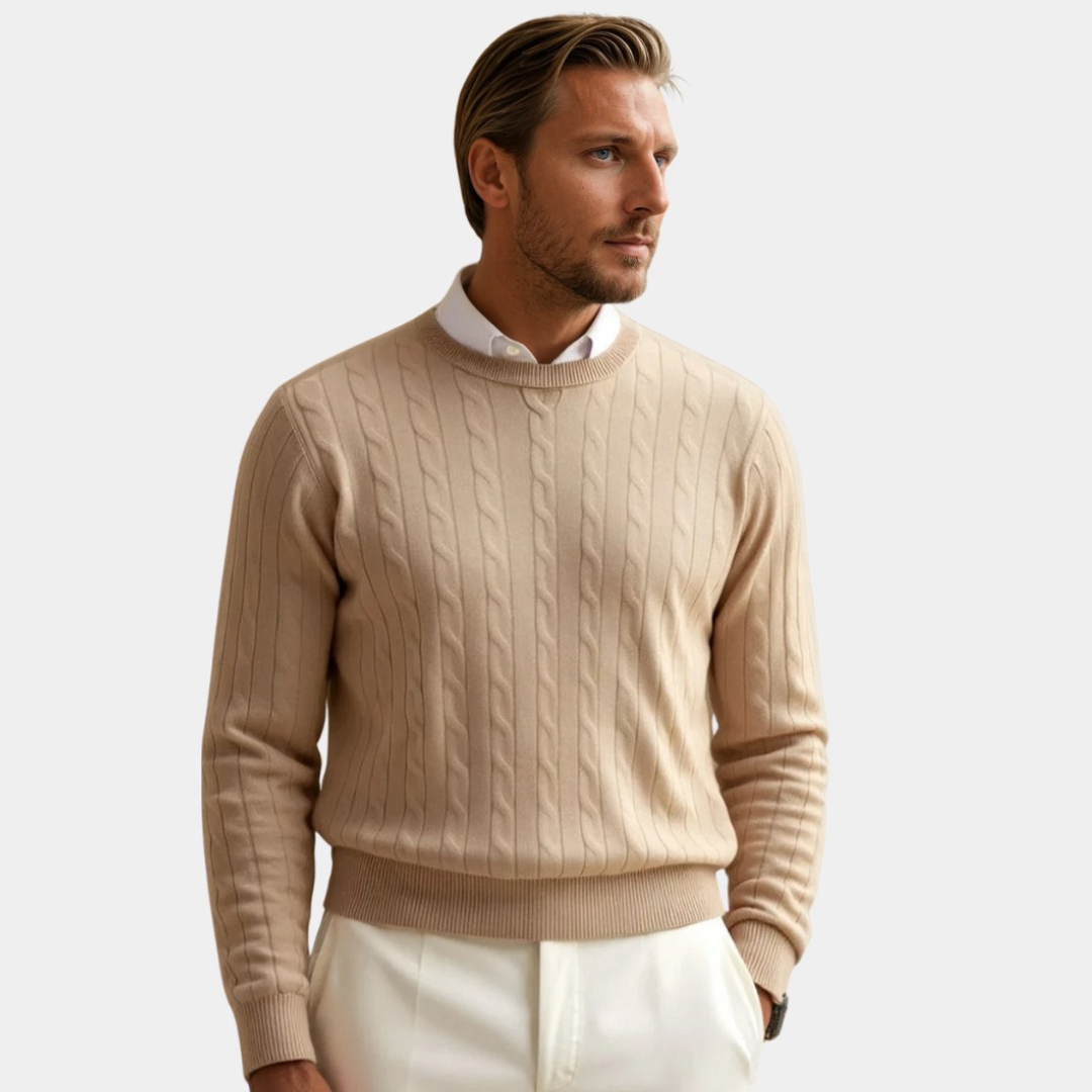 Men’s Cashmere Knitted Sweater - Knitted Pullover Old-Money Style