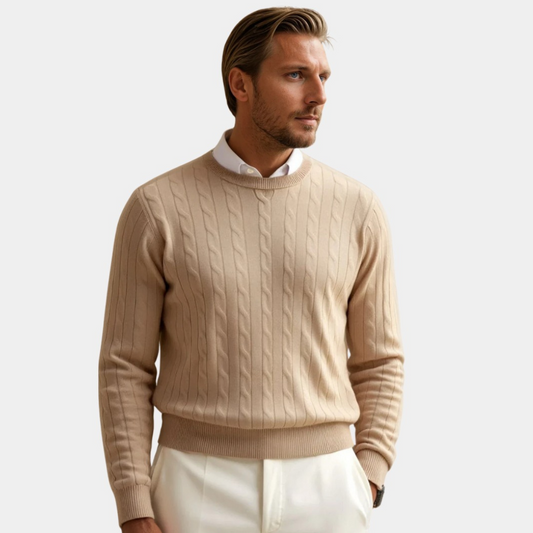 Men’s Cashmere Knitted Sweater - Knitted Pullover Old-Money Style