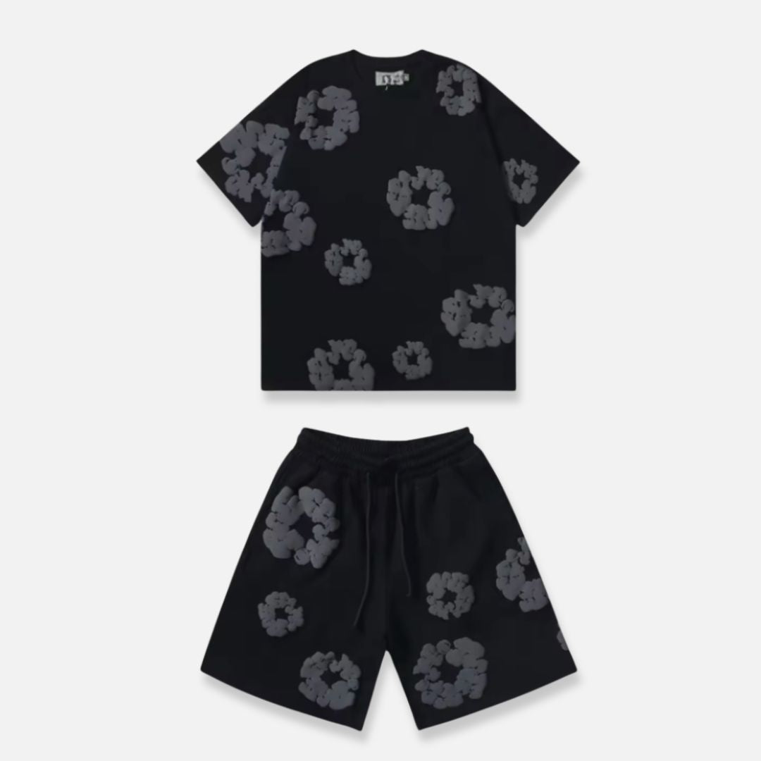 Men’s Floral Wreath Short Outfit - Cotton Short Outfit Set