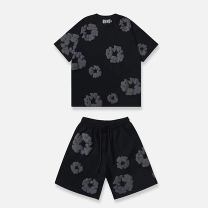 Men’s Floral Wreath Short Outfit - Cotton Short Outfit Set