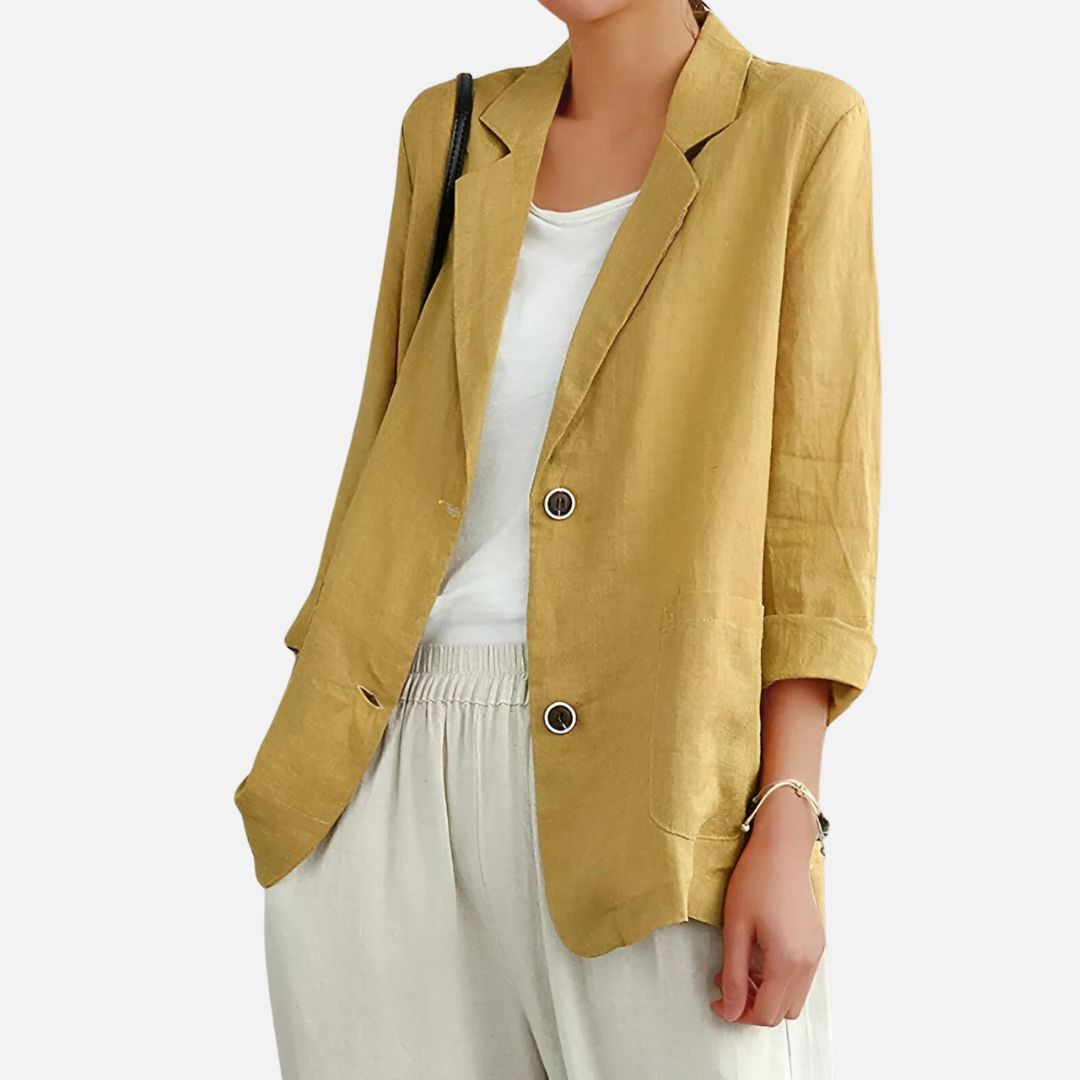 Women's Tailored Blazer - Linen Blazer Jacket