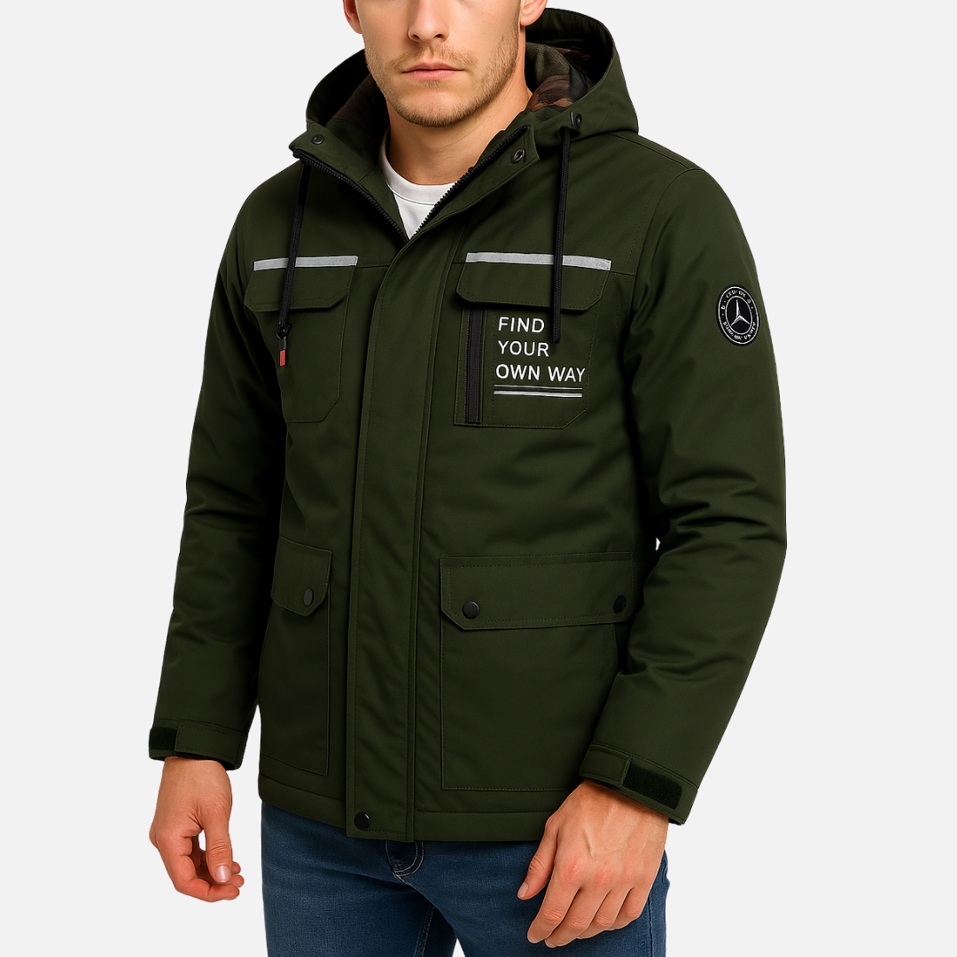 Men’s Hooded Water Resistant Winter Jacket – All Weather Coat