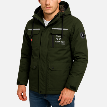 Men’s Hooded Water Resistant Winter Jacket – All Weather Coat