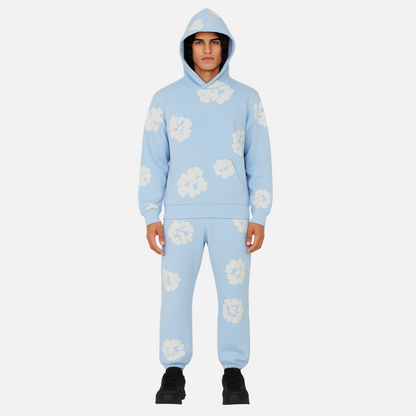Unisex Cotton Floral Tracksuit – Comfortable Floral Hoodie & Joggers Outfit Set