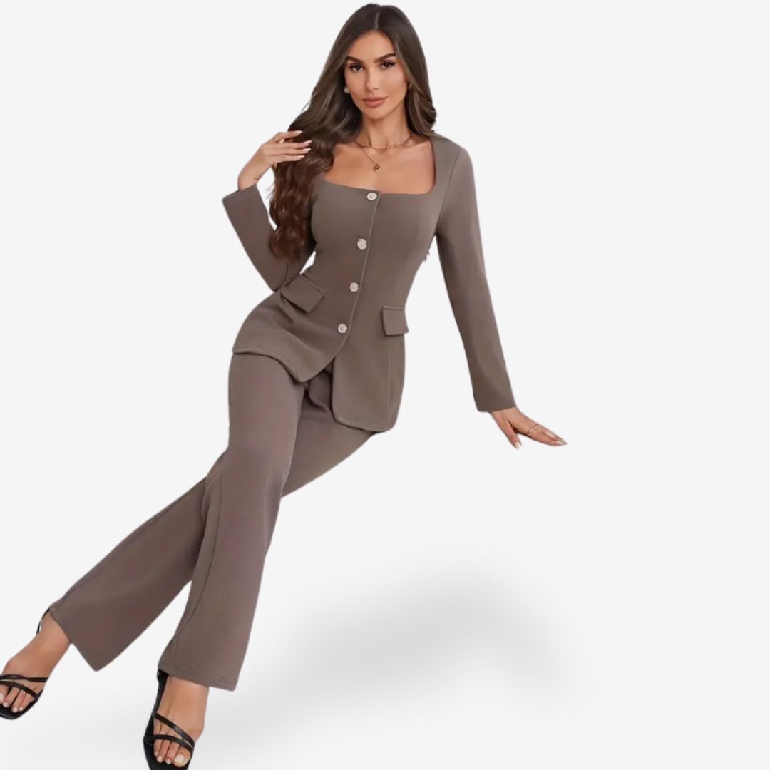 Elegant Women's Suit Set – Trousers and Blazer