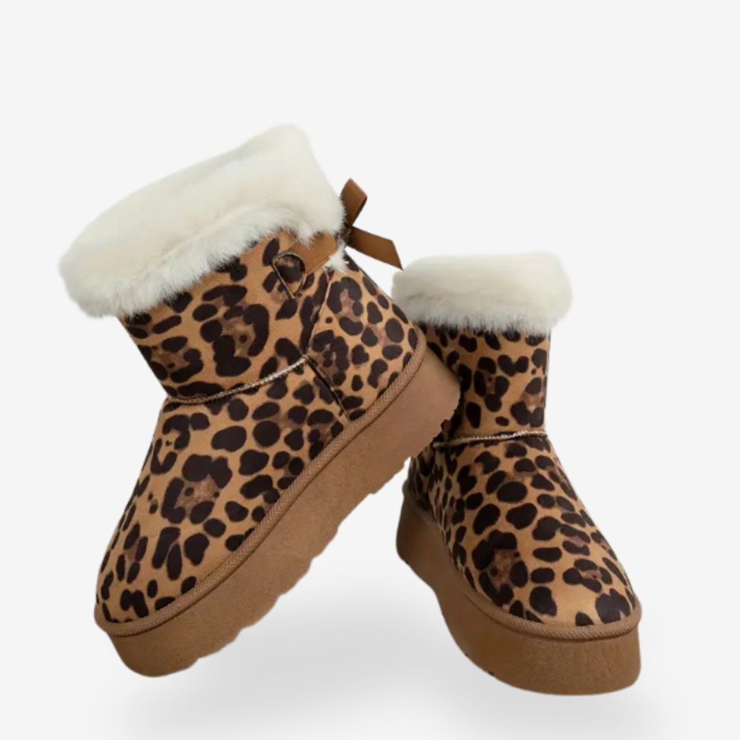 Women’s Leopard Print Warm Snow Boots