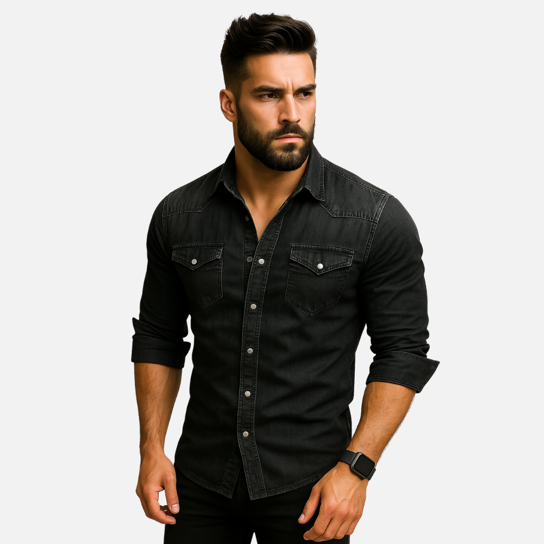 Men’s Denim Shirt – Casual Button Denim Shirt