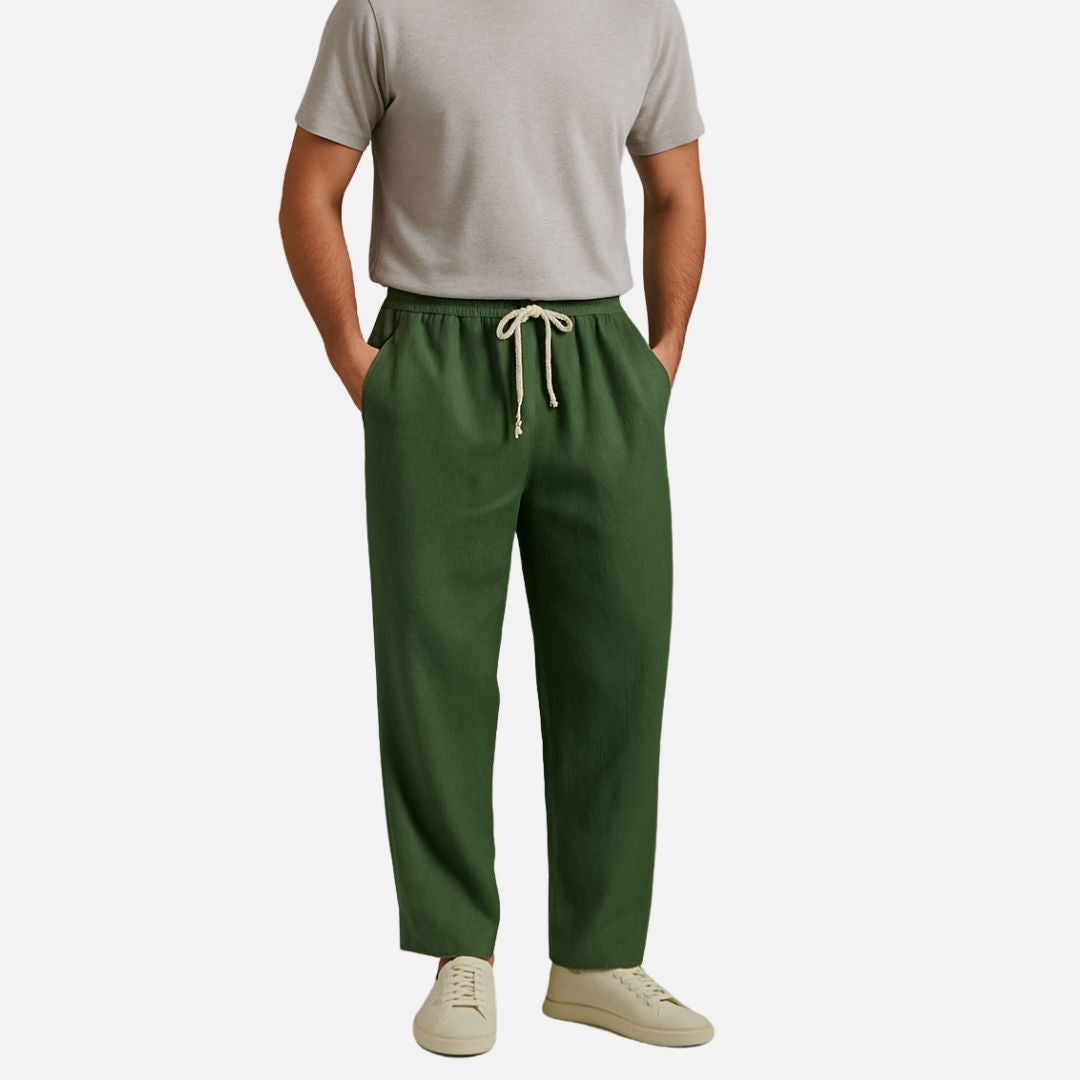 Men’s Lightweight Loose Fit Linen Trousers