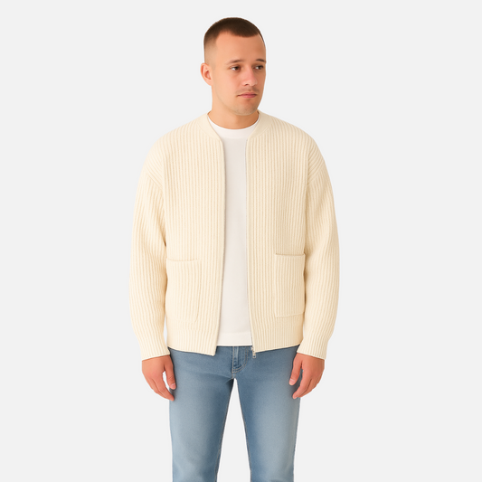 Men's Casual Autumn Jacket - Knitted Cardigan