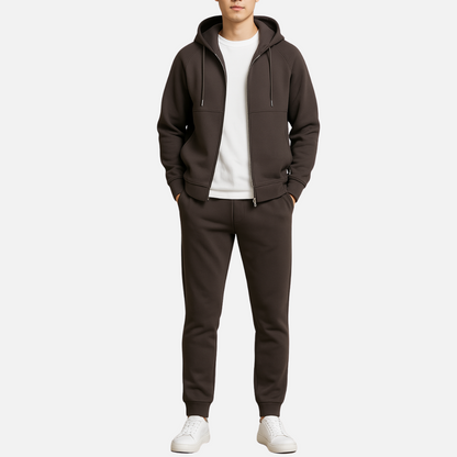 Men’s Luxury Zip-Up Tracksuit – 2-Piece Smart Casual Outfit