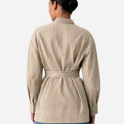 Women's Pleated Tailored Blazer - Belted Blazer