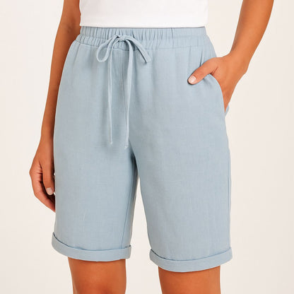 Women's Linen Shorts - Knee Length Shorts