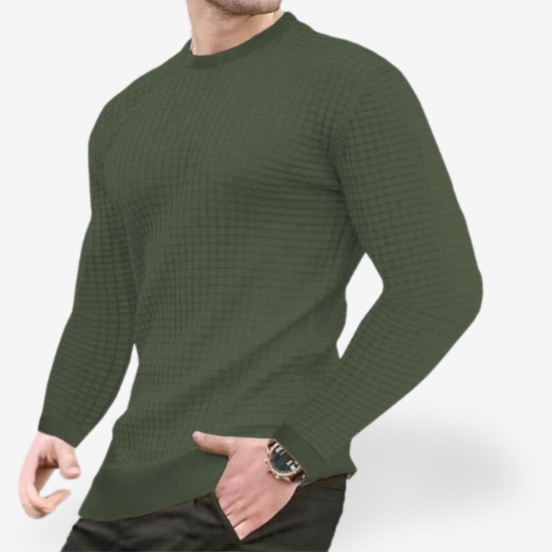 Men’s Casual Waffle Sweater